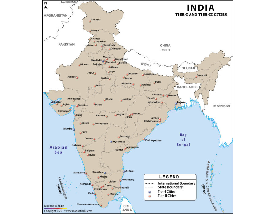 Buy India Tier Cities Map Online